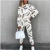 Dwuczęściowe spodnie 2pcs Set Suit Women Księżyc Star Letter Stitch Pullover Sport Sportser Bluza Full Strout Tracksuit żeńska kobieta