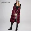 Mulheres para baixo parkas jazzevar inverno 90 pato branco grosso para baixo jaqueta feminina à prova de vento com capuz perfil quente longo casaco 231027