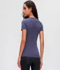 Yoga Tee Spring Summer Ladies Shortsleeved Round Neck Sports Tshirt Running Fitness Shirt Slim Breattable Short Sleeve Tops L027787840