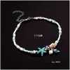 Anklets New Simple Bohemian Conch Starfish Pendant Rice Bead Foot Jewelry Leg Ankle Bracelets For Women Gifts Drop Delivery Dhaob