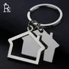 Keychains Lanyards Re 100st/Lot Alloy House Home Men Women Gift Keychain Keyring Key Chain Ring Car Bag Costomized Wholesale 231027