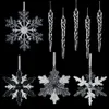 Kerstversiering Kerst Sneeuwvlok Vorm Hanger Transparante Pailletten Kerstboom Hangende Ornamenten Navidad Jaar Decoraties voor Huis 231027