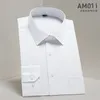 Camisas casuais masculinas qualidade básica padrão-ajuste vestido de manga longa sólido / listrado formal negócios branco trabalho escritório clássico masculino camisa masculina