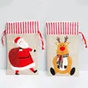 Cadeau cadeau MissDeer Noël Santa Sack Grand sac en toile avec cordon de serrage Emballage de Noël Stockage Emballage Fournitures de fête