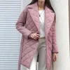 Women's Down Autumn And Winter 2023 Ladies Vide Coat Long Straight Deep Pocket Wild Design Waist Casual Fashion Cotton Jacket