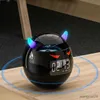 Mini högtalare Bluetooth -högtalarljud med LED Digital Alarm Clock Musikspelare Trådlös bollformklockhögtalare Mini högtalare Alarmklocka