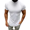 Men's T Shirts Thermal Underwear Tops Casual Slim Turtleneck Bottom Shirt Short Sleeve Basic Autumn Pullover Mock Neck Undershirt