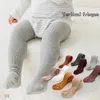 Kindersokken 0-6 jaar oude babymeisjes panty's effen kleur katoenen panty lente herfst kinderen broek baby verticaal gestreept 231027