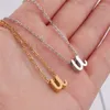 Pendant Necklaces 2023! Stainless SteelTiny Cursive Initial Necklace Dainty Lowercase Letter Delicate Name Gift For Mom Child Sister