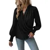 Camicette da donna 2023 Camicia da donna Semplice Sexy Elegante Amici Chic Basic Soft Top per Retro Office Lady Christmas Ladies Shirtse