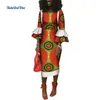 Ethnische Kleidung Langarm Spitzenkleider für Frauen Riche Wax Print Patchwork Dashiki Afrikanischer Stil Partykleid Anpassen Wy3657