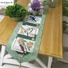 Ładownik stołowy XYZLS 33X180CM Floral Bird Hafted American Pastoral Runners for Home El Party Wedding Decoration