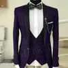 Herrenanzüge Lila Herrenanzug für Hochzeit Nach Maß Bräutigam Smoking Jacke mit Hose Weste Abendparty Herren Blazer 2023 Blazer