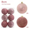 Andere evenementen Feestartikelen 12PCS 8CM Kerstbal Ornament Set Pailletten Geschilderd Veelkleurige Kerstbal Pedent Voor Kerstboom Hangende Decoraties 231027