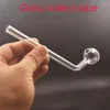 Pipe à main pour fumer en gros, 17cm, verre courbé transparent, collecte de tuyaux de brûleur à mazout, seau en Pyrex, banger