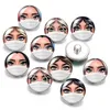 Fashion Girl Face Beauty 18 mm boutons instantanés 10pcs Mélange Round Photo Glass Cabochon Style pour 18 mm Snap Bracelet