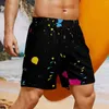 Vêtements de sport Shorts de bain 80S Paint Splash Retro Maillots de bain Graffiti Impression colorée Séchage rapide Course Surf Pantalon court de haute qualité