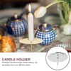 Candle Holders 20 Pcs Table Ornaments Holder Round Iron Craft Candlestick Simple