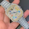 Gioielli Hip Hop Personalizza orologio Moissanite Orologi di design da uomo per uomo di lusso VVS Moissanite Diamond Bust Down