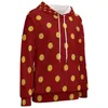 Women's Hoodies Gold Dot Long-Sleeve Vintage Polka Dots Pretty Hoodie Autumn Classic Oversized Graphic Sweatshirts