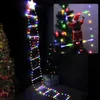 Décorations de Noël, lumières d'échelle avec poupée du père noël, pour fenêtre intérieure et extérieure, jardin, arbre de noël suspendu, lampe à cordes