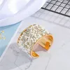 European Bohemian Metal Zircon Bracelet Colorful Rhinestone Resin Stone Open Adjustable Wide Cuff Bracelet Women Jewelry Fashion JewelryBangles cuff bracelets