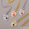 Pendant Necklaces Hip Hop Jewelry Women Men Statement Enamel Playing Cards Pendants Hiphop Fashion Gold Sier Color Necklace Drop Deliv Dhl0I