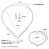 Necklace Earrings Set Women's Wedding Jewelry Crystal Zircon Statement Bracelet & For Brides Party Costume Accessories