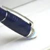 Ny ankomst Star-Walk Blue Crystal Top Rollerball Pen Ballpoint Pen Plating Relief Office Writing Ink Fountain Pen med serienummer