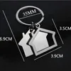 Keychains Lanyards Re 100st/Lot Alloy House Home Men Women Gift Keychain Keyring Key Chain Ring Car Bag Costomized Wholesale 231027