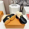 Designer Shoes luxury Women Shark Clog Sneakers Hole Shoes Autumn winter styles wool leather Round toe sponge cake thick sole casual shoes Size 35-40