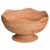 Piatti Piatto da frutta in rattan Vassoio decorativo rotondo Organizzatore di stoccaggio in tessuto Portaoggetti per articoli vari Borsa per cestino Chiave Contenitore da tavolo piccolo