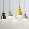 Pendant Lamps Nordic Combined Solid Wood Lights Multicolor Aluminum Lamp Shade Hanging For Home Restaurant Bar El Cafe Decor