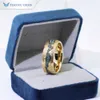 Tianyu Gems Popular Design Pure Yellow Gold Color Moissanite Diamond Charm Ring for Men