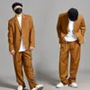 Scenkläder 2023 Jazz Modern Dance Costumes For Men Long Sleeved Khaki Suit Nightclub Bar DJ Hip Hop Performance Rave Clothes DN15595