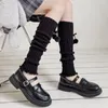 Skarpetki damskie jk lolita cukierki kolor z wełnianą wełnianą ochronę kolan skrętu hozierowe drukowanie okładki stóp