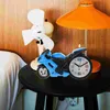 벽 시계 어린이 알람 시계 장식품 시뮬레이션 오토바이 모델 생명과 같은 작은 오토바이 테이블 데스크탑 빈티지 홈 장식