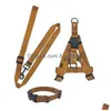 Tasarımcı Köpek Yaka Tasarları Set Yok PL Harness Yumuşak Ayarlanabilir Temel Naylon Adım Küçük Orta Büyük Köpekler İçin Yavru Yelek Bldog Corg Dhxtz