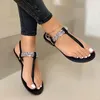 High Sandals Women Quality Summer 2023 Shoes for Women's Sequins Low-heeled One Word Buckle Thong Casual 's