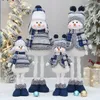 Juldekorationer Juldekokation för hem 2024 Infällbara leksaker Happy Year Gift Xmas Festival Ornament Stor storlek Blue Snowman Dolls 231027