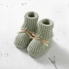 First Walkers born Baby Shoes Knitted Infant Girls Boys Boots Cute Butterfly knot Toddler Walk Bed Warm 0 18M Accessories Hats Gloves 231027