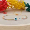 عيد الفصح Evil Eye Rainbow Bracelet String Tiny Simple Bracelets قابل للتعديل للنساء Miyuki Beads Proetction Luck Multicolor Fashion JewelryBracelets