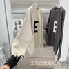 FOG double line American style niche high street large E loose fashion label plush round neck sweater for men and women