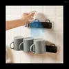 Kitchen Storage Mug Hooks Wall-Mounted Holder Coffee Cups Hanger No Drilling Rack With 4 Cup Holders For Office