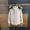 Kanada Puffer Ceketler Erkekler Tasarımcı Gerçek Kürk Açık Wyndham Windbreaker Jassen Outerwear Hooded Fourrure Mantau Aşağı Ceket Kaplama Hiver Parka Doudoune