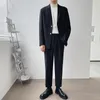 Erkekler Erkekler Blazers Erkekler Sokak Giyim Kore Moda Gevşek Setler Blazer Ceket Ayak Bileği Uzunluk Pantolon Erkek Vintage Takım Palto