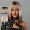 Synthetic Wigs New Wig Women's Brown Gradient Straight Short Hair Bob Wig Chemical Fiber Headcover