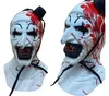 Kanlı Terrier Sanat Palyaço Maskesi Cosplay ürpertici korku iblis kötü joker şapkası Lateks Şeliği Cadılar Bayramı Partisi Kostüm Props