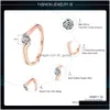 Fede nuziale per donna Conciso 4 mm Taglio rotondo Cubic Zirconia Colore oro rosa Fidanzamento Gioielli di moda Zyr239 Zyr422 Goccia Del Dhgarden Otjxv