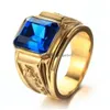 Anello di cristallo blu vintage di moda Hip Hop Punk Rock color oro drago per uomo donna fidanzamento di nozze consegna di goccia Dhgarden Otpcp